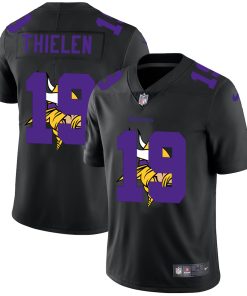 Superior Minnesota Vikings #19 Adam Thielen Men's Team Logo Dual Overlap Limited NFL Jersey Black