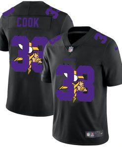 Premium Minnesota Vikings #33 Dalvin Cook Men's Team Logo Dual Overlap Limited NFL Jersey Black