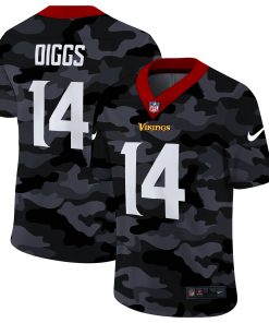 Premium Minnesota Vikings #14 Stefon Diggs Men's 2020 Black CAMO Vapor Untouchable Limited Stitched NFL Jersey