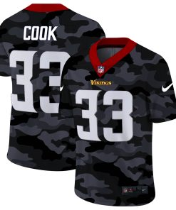 Finest Minnesota Vikings #33 Dalvin Cook Men's 2020 Black CAMO Vapor Untouchable Limited Stitched NFL Jersey