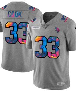 Superior Minnesota Vikings #33 Dalvin Cook Men's Multi-Color 2020 NFL Crucial Catch NFL Jersey Greyheather