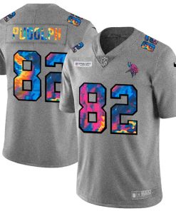 Exceptional Minnesota Vikings #82 Kyle Rudolph Men's Multi-Color 2020 NFL Crucial Catch NFL Jersey Greyheather