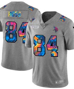 Superb Minnesota Vikings #84 Randy Moss Men's Multi-Color 2020 NFL Crucial Catch NFL Jersey Greyheather