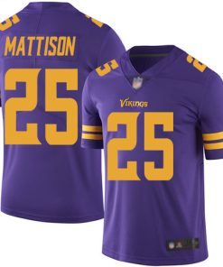 Finest Vikings #25 Alexander Mattison Purple Men's Stitched NFL Limited Rush Jersey