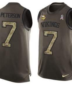 Marvelous Vikings #7 Patrick Peterson Green Men's Stitched NFL Limited Salute To Service Tank Top Jersey