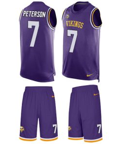 Exceptional Vikings #7 Patrick Peterson Purple Team Color Men's Stitched NFL Limited Tank Top Suit Jersey