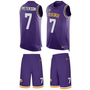 Exceptional Vikings #7 Patrick Peterson Purple Team Color Men's Stitched NFL Limited Tank Top Suit Jersey