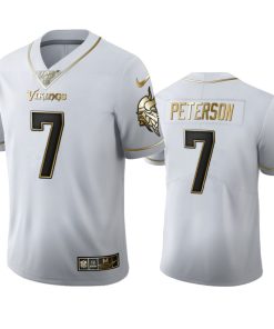 Exquisite Minnesota Vikings #7 Patrick Peterson Men's White Golden Edition Vapor Limited NFL 100 Jersey