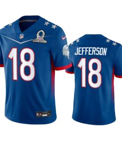 Finest Vikings #18 Justin Jefferson Men's NFL 2022 NFC Pro Bowl Game Jersey Royal