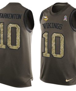 Superior Vikings #10 Fran Tarkenton Green Men's Stitched NFL Limited Salute To Service Tank Top Jersey