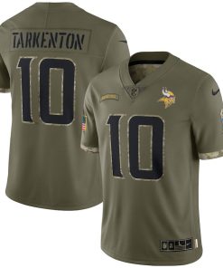 Premium Minnesota Vikings #10 Fran Tarkenton Men's 2022 Salute To Service Limited Jersey - Olive