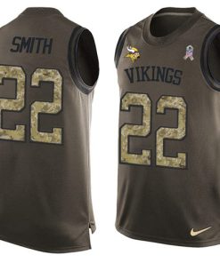 Premium Vikings #22 Harrison Smith Green Men's Stitched NFL Limited Salute To Service Tank Top Jersey