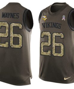Exquisite Vikings #26 Trae Waynes Green Men's Stitched NFL Limited Salute To Service Tank Top Jersey