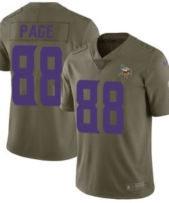 High quality Vikings #88 Alan Page Olive Men's Stitched NFL Limited 2017 Salute to Service Jersey