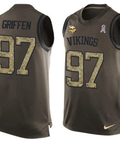 Finest Vikings #97 Everson Griffen Green Men's Stitched NFL Limited Salute To Service Tank Top Jersey