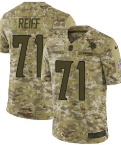 Finest Vikings #71 Riley Reiff Camo Men's Stitched NFL Limited 2018 Salute To Service Jersey