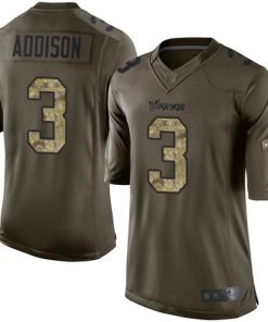 Premium Vikings #3 Jordan Addison Green Men's Stitched NFL Limited 2015 Salute to Service Jersey