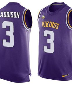Finest Vikings #3 Jordan Addison Purple Team Color Men's Stitched NFL Limited Tank Top Jersey