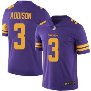 Exceptional Vikings #3 Jordan Addison Purple Men's Stitched NFL Limited Rush Jersey