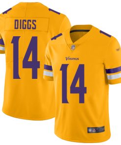 Superb Vikings #14 Stefon Diggs Gold Men's Stitched NFL Limited Inverted Legend Jersey