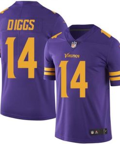 Finest Vikings #14 Stefon Diggs Purple Men's Stitched NFL Limited Rush Jersey