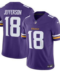 Exquisite Minnesota Vikings #18 Justin Jefferson Men's Purple Vapor F.U.S.E. Limited Jersey