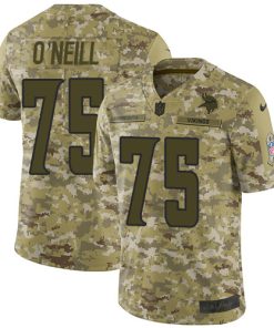 Outstanding Vikings #75 Brian O'Neill Camo Men's Stitched NFL Limited 2018 Salute To Service Jersey