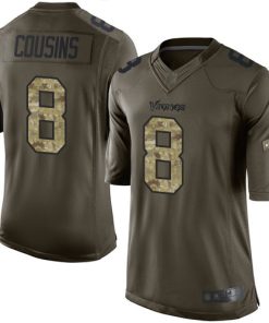 Exquisite Vikings #8 Kirk Cousins Green Men's Stitched NFL Limited 2015 Salute to Service Jersey