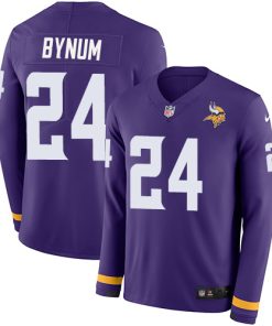 Superior Vikings #24 Camryn Bynum Purple Team Color Men's Stitched NFL Limited Therma Long Sleeve Jersey