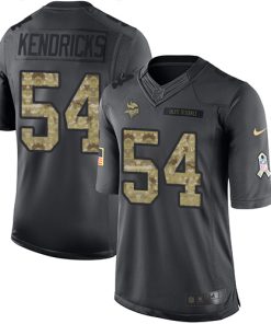 Gorgeous Vikings #54 Eric Kendricks Black Men's Stitched NFL Limited 2016 Salute To Service Jersey