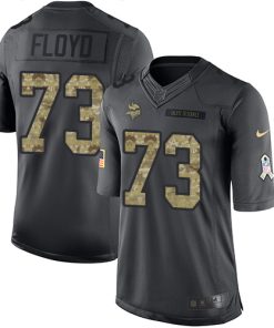Exquisite Vikings #73 Sharrif Floyd Black Men's Stitched NFL Limited 2016 Salute To Service Jersey