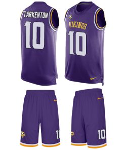 Marvelous Vikings #10 Fran Tarkenton Purple Team Color Men's Stitched NFL Limited Tank Top Suit Jersey
