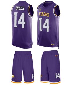 Exceptional Vikings #14 Stefon Diggs Purple Team Color Men's Stitched NFL Limited Tank Top Suit Jersey