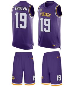 Superior Vikings #19 Adam Thielen Purple Team Color Men's Stitched NFL Limited Tank Top Suit Jersey