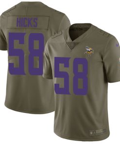 Exceptional Vikings #58 Jordan Hicks Olive Men's Stitched NFL Limited 2017 Salute To Service Jersey