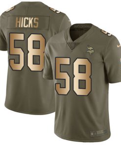 High quality Vikings #58 Jordan Hicks Olive/Gold Men's Stitched NFL Limited 2017 Salute To Service Jersey