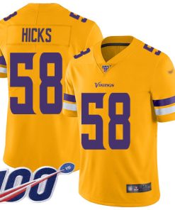 Superior Vikings #58 Jordan Hicks Gold Men's Stitched NFL Limited Inverted Legend 100th Season Jersey