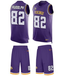 Outstanding Vikings #82 Kyle Rudolph Purple Team Color Men's Stitched NFL Limited Tank Top Suit Jersey