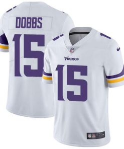 Exceptional Vikings #15 Josh Dobbs White Men's Stitched NFL Vapor Untouchable Limited Jersey
