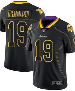 Exquisite Vikings #19 Adam Thielen Lights Out Black Men's Stitched NFL Limited Rush Jersey