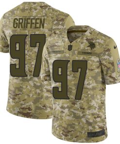 Finest Vikings #97 Everson Griffen Camo Men's Stitched NFL Limited 2018 Salute To Service Jersey
