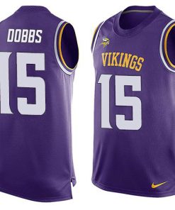 High quality Vikings #15 Josh Dobbs Purple Team Color Men's Stitched NFL Limited Tank Top Jersey