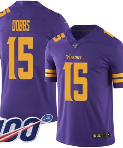 Exquisite Vikings #15 Josh Dobbs Purple Men's Stitched NFL Limited Rush 100th Season Jersey