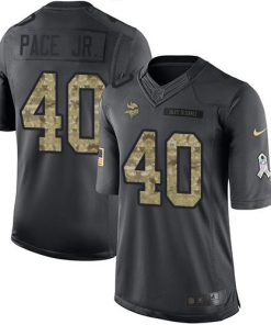 High quality Vikings #40 Ivan Pace Jr. Black Men's Stitched NFL Limited 2016 Salute To Service Jersey