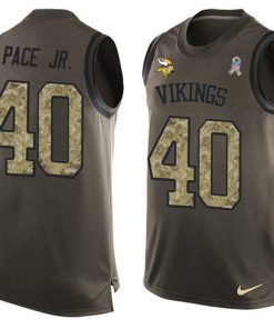 Premium Vikings #40 Ivan Pace Jr. Green Men's Stitched NFL Limited Salute To Service Tank Top Jersey