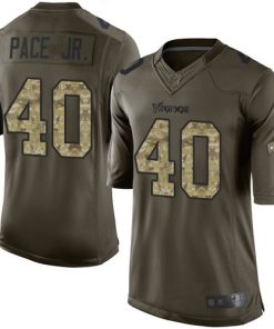 Premium Vikings #40 Ivan Pace Jr. Green Men's Stitched NFL Limited 2015 Salute to Service Jersey