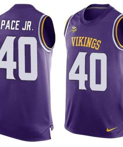 High quality Vikings #40 Ivan Pace Jr. Purple Team Color Men's Stitched NFL Limited Tank Top Jersey