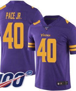 Outstanding Vikings #40 Ivan Pace Jr. Purple Men's Stitched NFL Limited Rush 100th Season Jersey