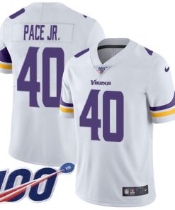 Superb Vikings #40 Ivan Pace Jr. White Men's Stitched NFL 100th Season Vapor Limited Jersey