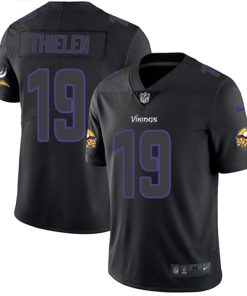 Gorgeous Vikings #19 Adam Thielen Black Men's Stitched NFL Limited Rush Impact Jersey